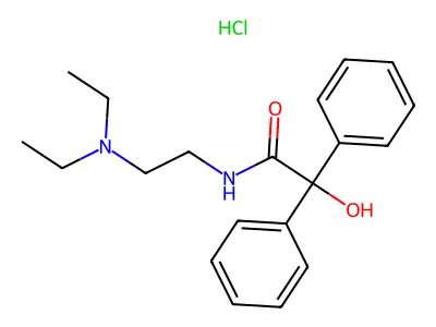 N-[2-(Diethylamino)ethyl]-2-hydroxy-2,2-diphenylacetamide hydrochloride structure