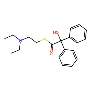 S-[2-(diethylamino)ethyl] 2-hydroxy-2,2-diphenylethanethioate structure