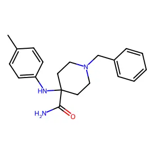 1-Benzyl-4-(p-toluidino)piperidine-4-carboxamide structure