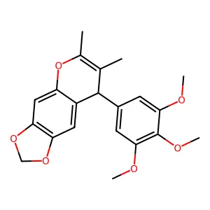 6,7-dimethyl-8-(3,4,5-trimethoxyphenyl)-8H-[1,3]dioxolo[4,5-g]chromene structure