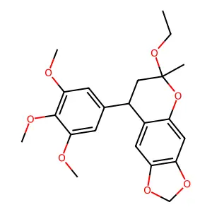 6-Ethoxy-7,8-dihydro-6-methyl-8-(3,4,5-trimethoxyphenyl)-6H-1,3-dioxolo(4,5-g)(1)benzopyran structure