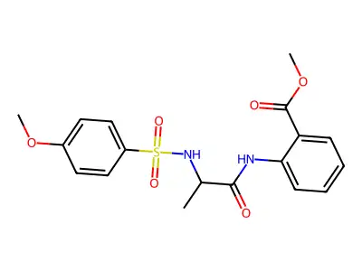 methyl 2-({N-[(4-methoxyphenyl)sulfonyl]alanyl}amino)benzoate structure