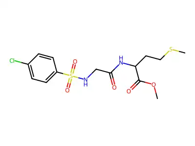 methyl 2-[(2-{[(4-chlorophenyl)sulfonyl]amino}acetyl)amino]-4-(methylsulfanyl)butanoate structure