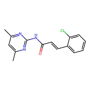 (E)-3-(2-chlorophenyl)-N-(4,6-dimethylpyrimidin-2-yl)prop-2-enamide structure