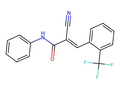 2-cyano-N-phenyl-3-[2-(trifluoromethyl)phenyl]prop-2-enamide structure