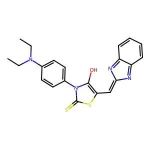 (5E)-5-(1H-benzimidazol-2-ylmethylene)-3-[4-(diethylamino)phenyl]-2-thioxo-1,3-thiazolidin-4-one structure