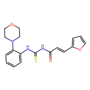 (E)-3-(furan-2-yl)-N-[(2-morpholin-4-ylphenyl)carbamothioyl]prop-2-enamide structure