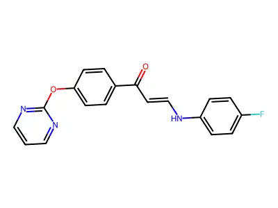 3-(4-Fluoroanilino)-1-(4-pyrimidin-2-yloxyphenyl)prop-2-en-1-one structure