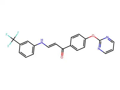 1-(4-Pyrimidin-2-yloxyphenyl)-3-[3-(trifluoromethyl)anilino]prop-2-en-1-one structure