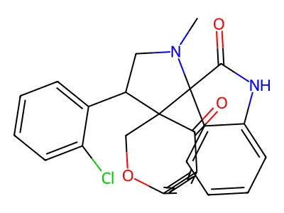 chroman-4'-one-3'-spiro-3-N-methyl-4-(2-chlorophenyl)-pyrrolidine-2-spiro-3