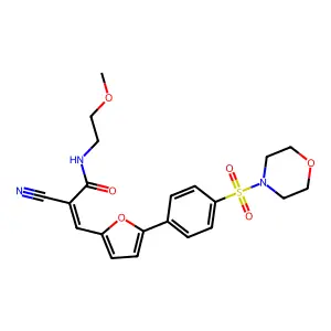 2-cyano-N-(2-methoxyethyl)-3-{5-[4-(morpholine-4-sulfonyl)phenyl]furan-2-yl}prop-2-enamide structure