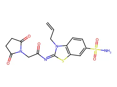 (Z)-N-(3-allyl-6-sulfamoylbenzo[d]thiazol-2(3H)-ylidene)-2-(2,5-dioxopyrrolidin-1-yl)acetamide structure