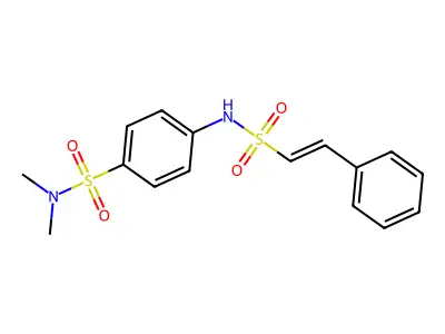 N,N-dimethyl-4-(2-phenylethenesulfonamido)benzene-1-sulfonamide structure