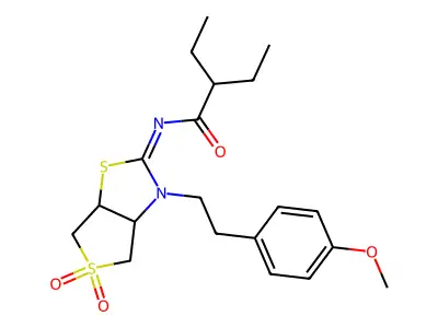 2-ethyl-N-[(2Z)-3-[2-(4-methoxyphenyl)ethyl]-5,5-dioxidotetrahydrothieno[3,4-d][1,3]thiazol-2(3H)-ylidene]butanamide structure