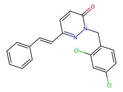 2-[(2,4-Dichlorophenyl)methyl]-6-(2-phenylethenyl)pyridazin-3-one structure