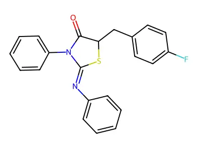 5-(4-Fluoro-benzyl)-3-phenyl-2-[(Z)-phenylimino]-thiazolidin-4-one structure