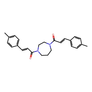 1,4-bis[3-(4-methylphenyl)acryloyl]-1,4-diazepane structure