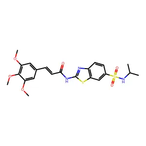 (2E)-N-{6-[(propan-2-yl)sulfamoyl]-1,3-benzothiazol-2-yl}-3-(3,4,5-trimethoxyphenyl)prop-2-enamide structure