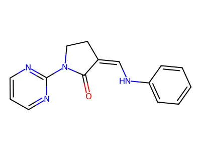 (3E)-3-(anilinomethylidene)-1-pyrimidin-2-ylpyrrolidin-2-one structure