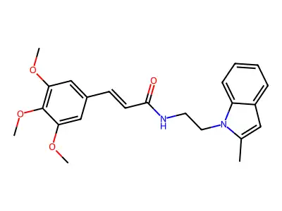 N-[2-(2-methylindol-1-yl)ethyl]-3-(3,4,5-trimethoxyphenyl)prop-2-enamide structure