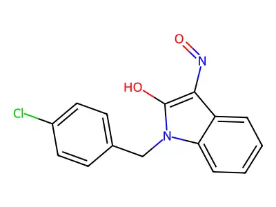 1-(4-chlorobenzyl)-1H-indole-2,3-dione 3-oxime structure