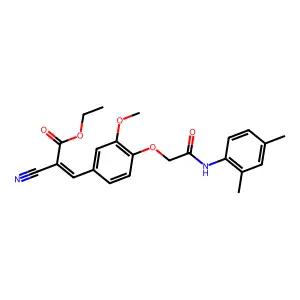 Ethyl 2-cyano-3-(4-(2-((2,4-dimethylphenyl)amino)-2-oxoethoxy)-3-methoxyphenyl)acrylate structure