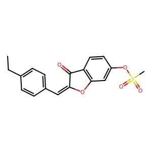 (Z)-2-(4-ethylbenzylidene)-3-oxo-2,3-dihydrobenzofuran-6-yl methanesulfonate structure