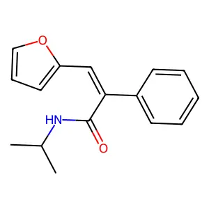 (E)-3-(furan-2-yl)-2-phenyl-N-propan-2-ylprop-2-enamide structure