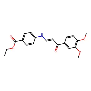Ethyl 4-{[3-(3,4-dimethoxyphenyl)-3-oxo-1-propen-1-yl]amino}benzoate structure