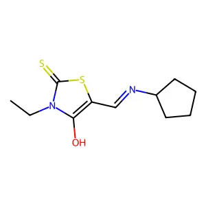 5-((Cyclopentylamino)methylidene)-3-ethyl-2-thioxo-1,3-thiazolidin-4-one structure