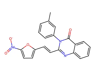 3-(3-methylphenyl)-2-[(E)-2-(5-nitrofuran-2-yl)ethenyl]quinazolin-4-one structure