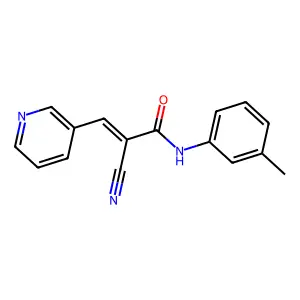 2-cyano-N-(3-methylphenyl)-3-(3-pyridinyl)acrylamide structure