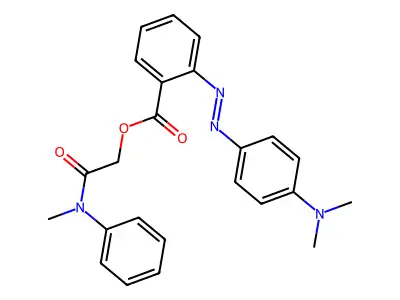 (methyl-phenyl-carbamoyl)methyl 2-(4-dimethylaminophenyl)diazenylbenzoate structure