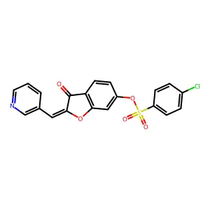 (Z)-3-oxo-2-(pyridin-3-ylmethylene)-2,3-dihydrobenzofuran-6-yl 4-chlorobenzenesulfonate structure