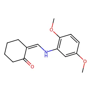 (2Z)-2-{[(2,5-dimethoxyphenyl)amino]methylidene}cyclohexanone structure
