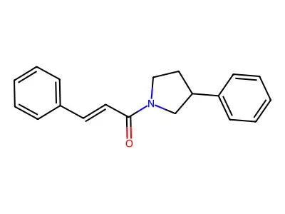 (E)-3-phenyl-1-(3-phenylpyrrolidin-1-yl)prop-2-en-1-one structure