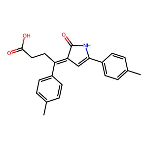 (E)-4-(2-oxo-5-(p-tolyl)-1H-pyrrol-3(2H)-ylidene)-4-(p-tolyl)butanoic acid structure