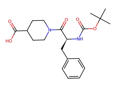 1-[N-(tert-butoxycarbonyl)phenylalanyl]-4-piperidinecarboxylic acid structure