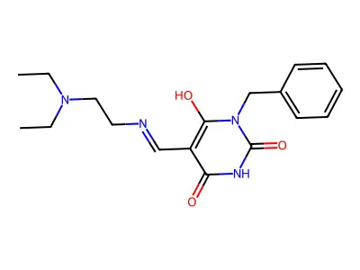 1-benzyl-5-({[2-(diethylamino)ethyl]amino}methylene)-2,4,6(1H,3H,5H)-pyrimidinetrione structure