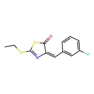2-(ethylsulfanyl)-4-(3-fluorobenzylidene)-1,3-thiazol-5(4H)-one structure