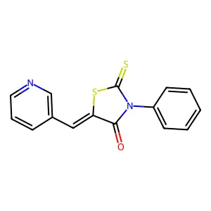 3-Phenyl-5-(3-pyridylmethylene)-2-thioxo-1,3-thiazolidin-4-one structure