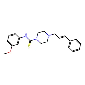 N-(3-methoxyphenyl)-4-[(E)-3-phenylprop-2-enyl]piperazine-1-carbothioamide structure