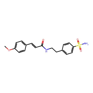 (E)-3-(4-methoxyphenyl)-N-[2-(4-sulfamoylphenyl)ethyl]prop-2-enamide structure