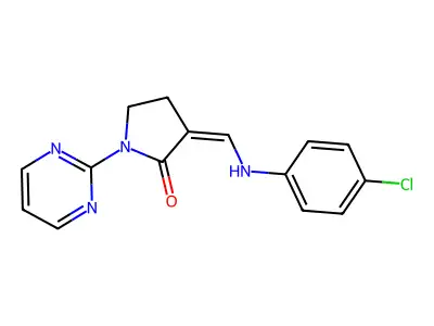 3-[(4-Chloroanilino)methylidene]-1-pyrimidin-2-ylpyrrolidin-2-one structure