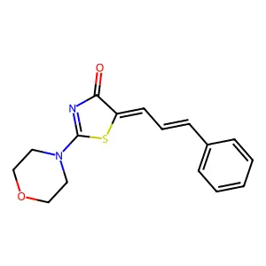5-Cinnamylidene-2-morpholin-4-yl-1,3-thiazol-4-one structure
