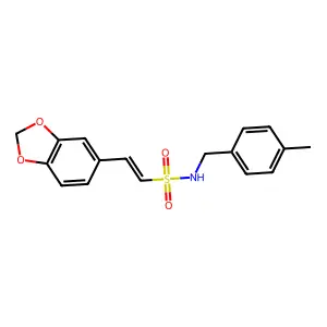 2-(1,3-benzodioxol-5-yl)-N-[(4-methylphenyl)methyl]ethenesulfonamide structure
