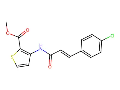 Methyl 3-{[3-(4-chlorophenyl)acryloyl]amino}-2-thiophenecarboxylate structure