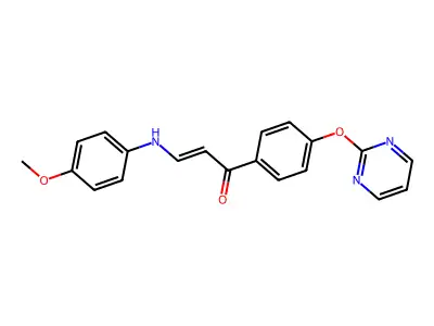 3-(4-Methoxyanilino)-1-(4-pyrimidin-2-yloxyphenyl)prop-2-en-1-one structure