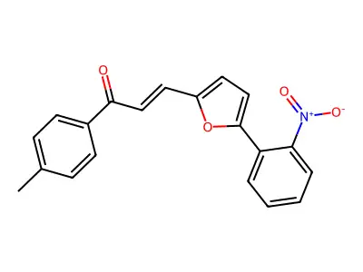 (E)-1-(4-methylphenyl)-3-[5-(2-nitrophenyl)furan-2-yl]prop-2-en-1-one structure