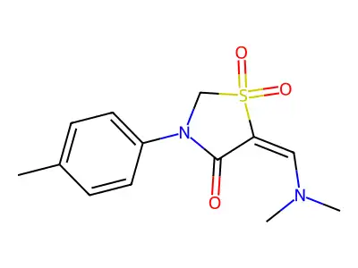 5-(Dimethylaminomethylidene)-3-(4-methylphenyl)-1,1-dioxo-1,3-thiazolidin-4-one structure
